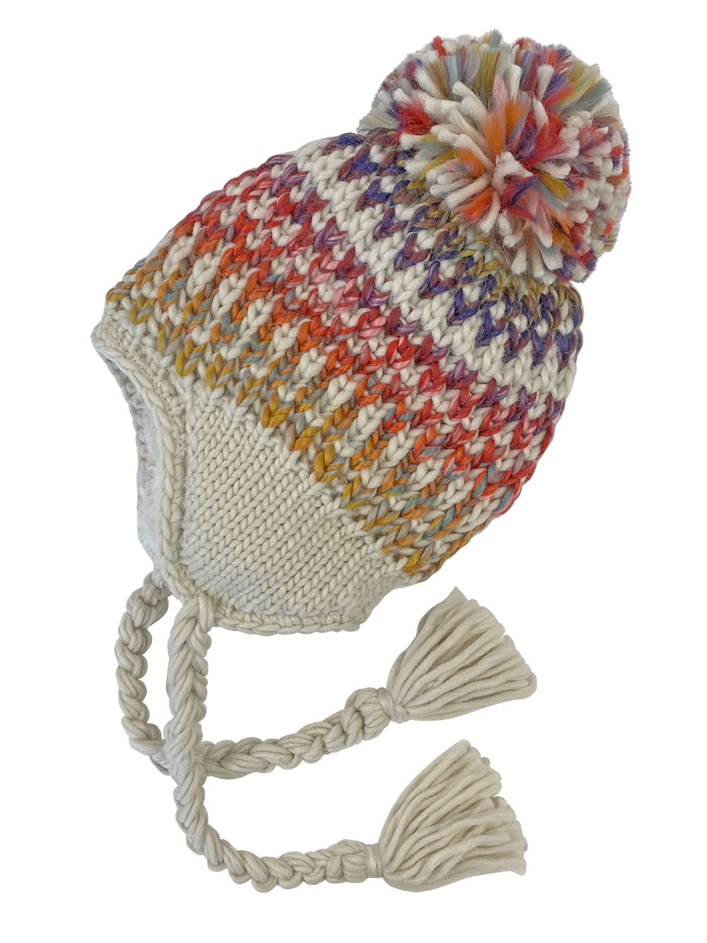 Firefly II Kids Multicolor Knit Peruvian,Autumn Mix - Winter Hats